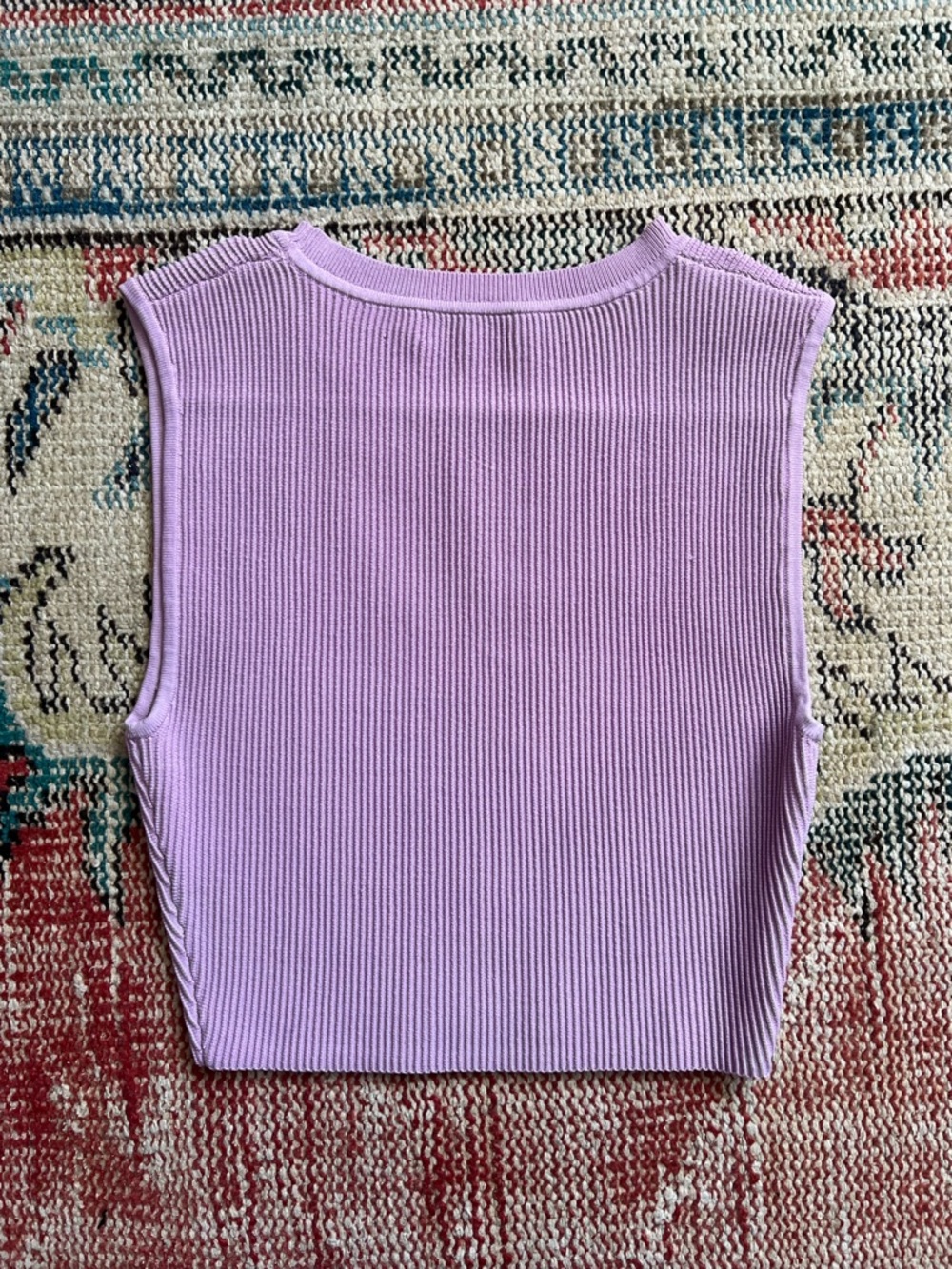 ARITZIA / BABATON Lavender Ribbed Crewneck Tank - Picture 3 of 3